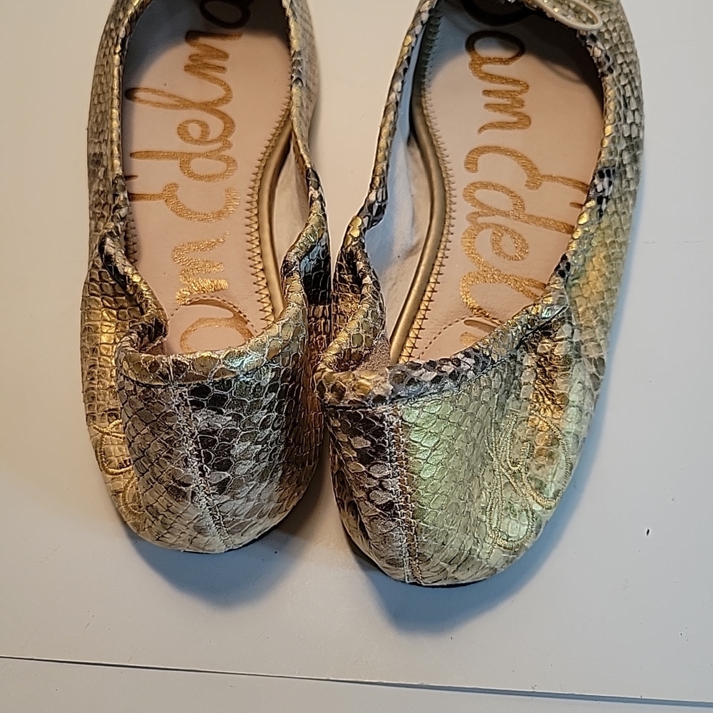 Sam Edelman Metallic Snake Print Flats - Picture 6 of 12